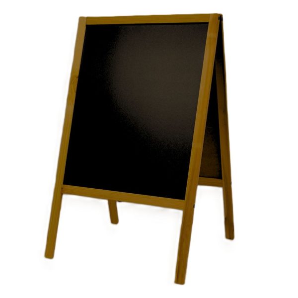 Potykacz kredowy 60 × 120 cm czarny drewniana oprawa